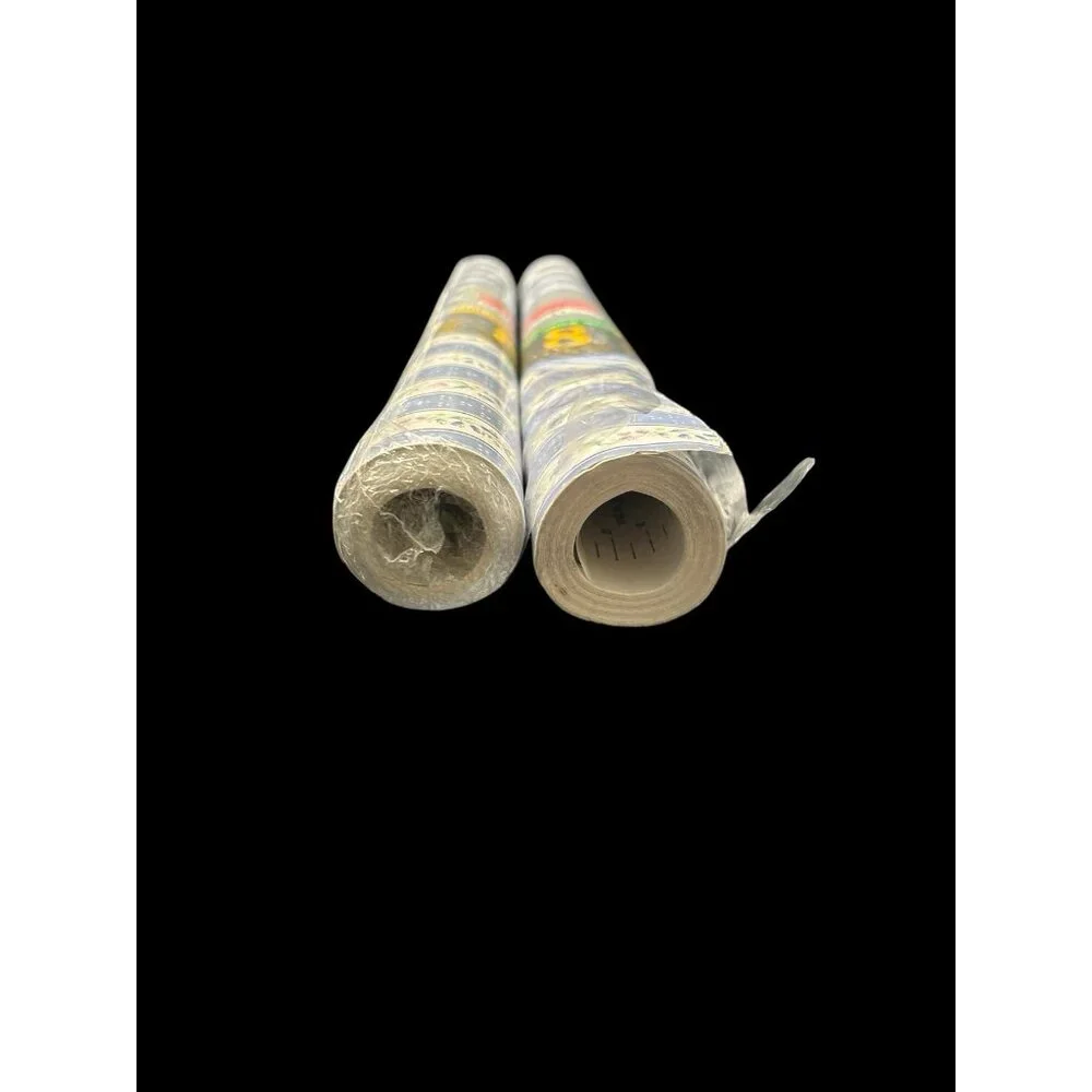 Vintage 1980s Rubbermaid Contact Paper Blue Striped Floral 2 Rolls 36 sf ea